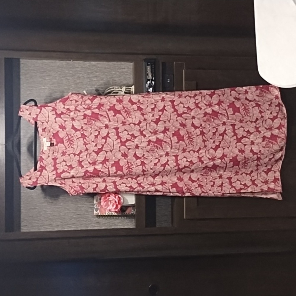 Amanda Smith Dress Red Floral Print  Sleeveless Maxi Size 18